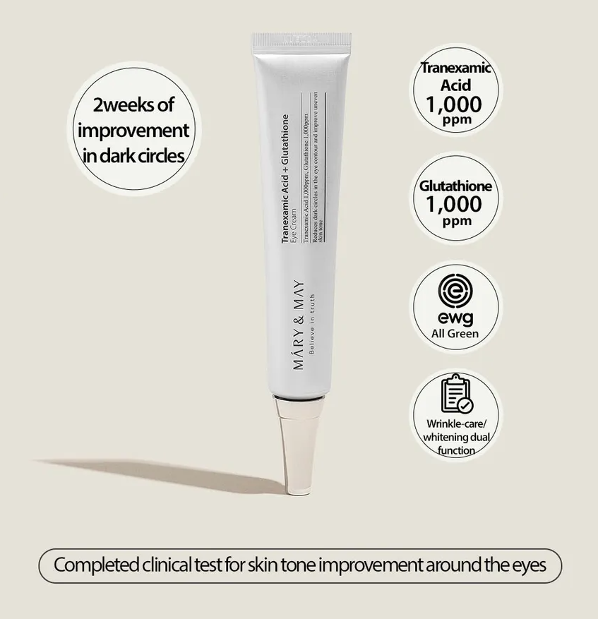 Mary&May - Crema Contorno de Ojos con Ácido Tranexámico y Glutatión (30gr)