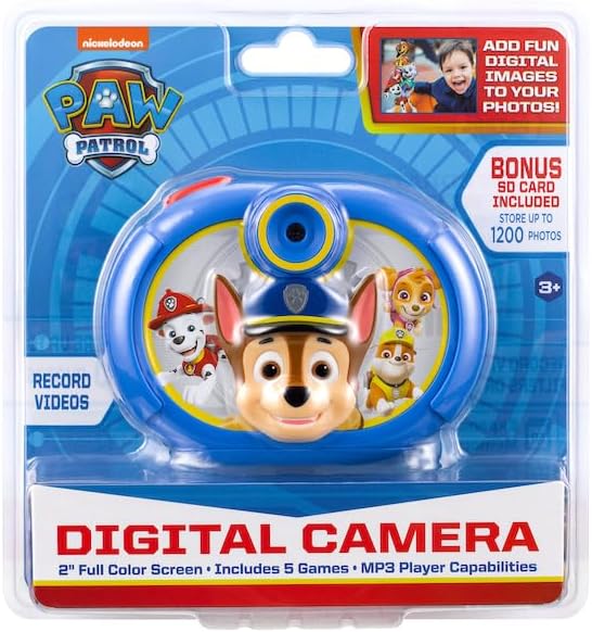 Cámara Digital Paw Patrol Para Niños c/ tarjeta SD, Con Video Y Calcomanías
