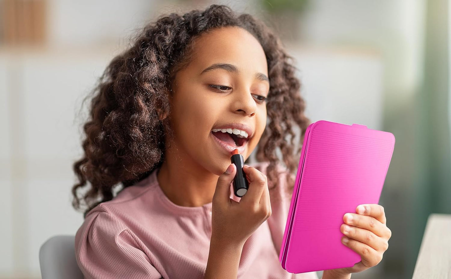 Espejo Barbie Portable C/ Luz, Batería Recargable C/ Soporte