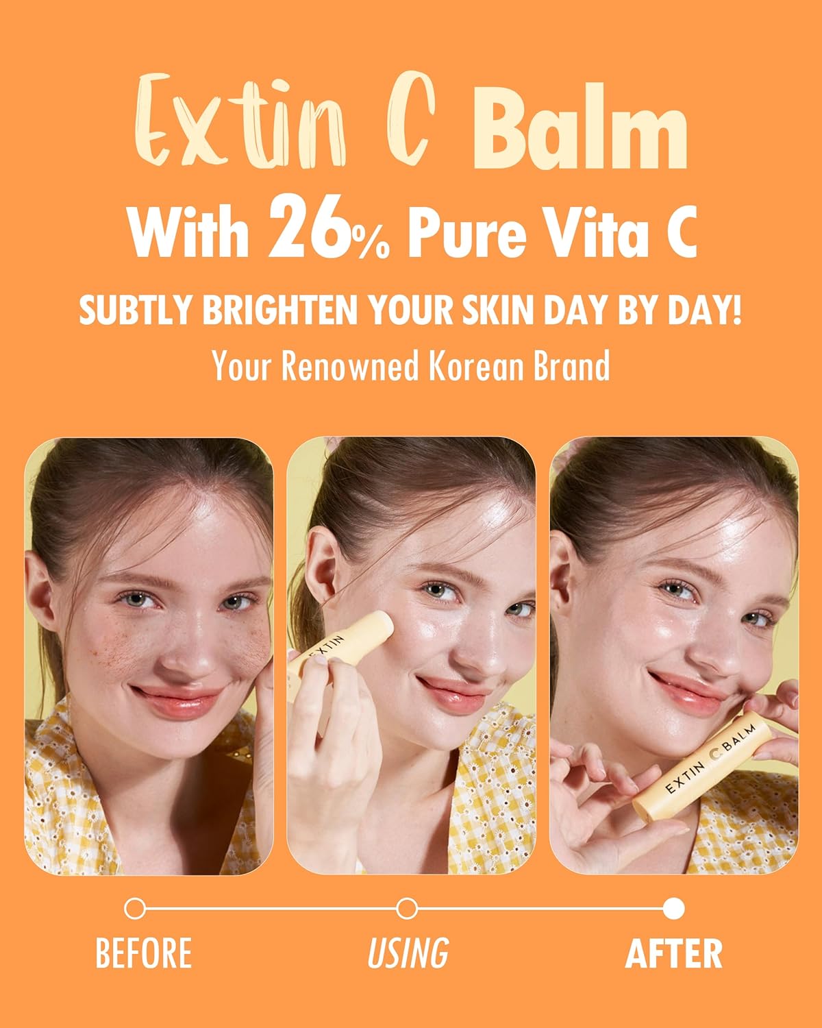 KAHI Extin C Bálsamo Facial Hidratante - Barra Hidratante con Vitamina C y Bálsamo de Maquillaje Multiusos | Bálsamo Inicial y Finalizador para Iluminar la Piel y Reducir Líneas Finas
