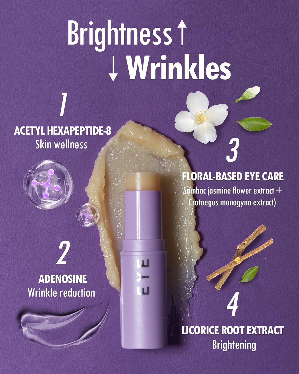 KAHI Eye Balm - Stick Iluminador y Bálsamo Hidratante para Ojos | Iluminador de Ojeras y Bálsamo Brillante | Barra Hidratante y Crema Multiusos para Ojos Coreana para Ojeras y Líneas Finas