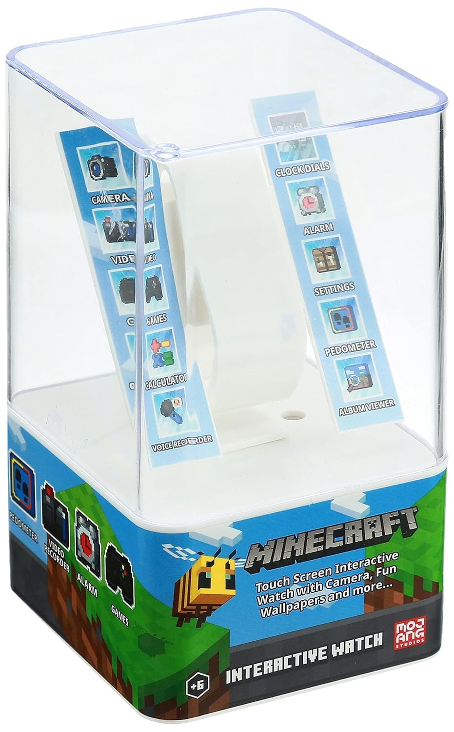 Reloj Inteligente Infantil Minecraft - Con pantalla táctil, Cámara Selfie, Juegos, Podómetro, Alarma