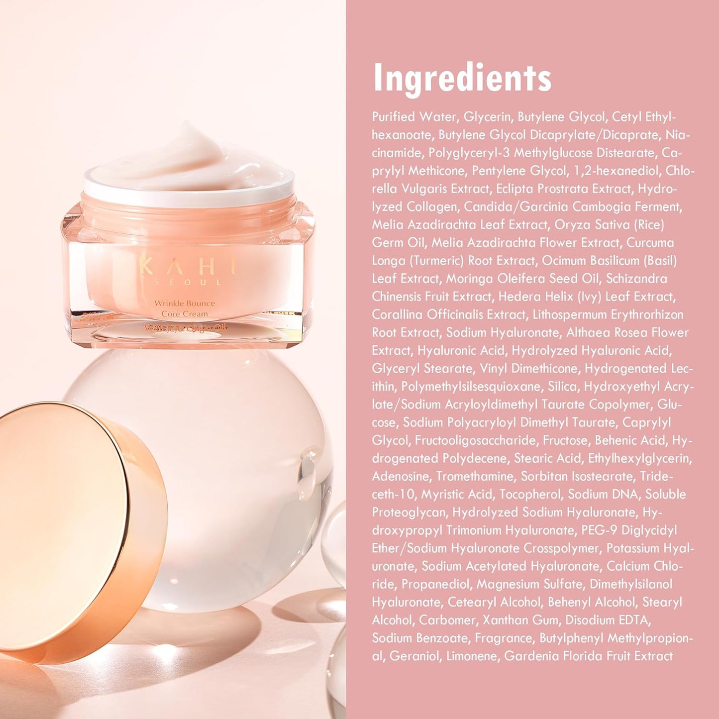 KAHI Wrinkle Bounce Core Cream Face Lotion - Crema Hidratante para el Rostro | Crema de Colágeno de Belleza Coreana Hidratante Diario para Todos los Tipos de Piel