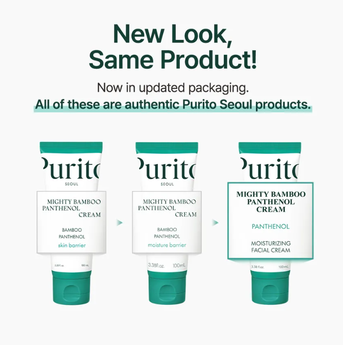 Purito SEOUL - Mighty Bamboo Panthenol Cream (100ml) – Crema hidratante calmante y reparadora de barrera