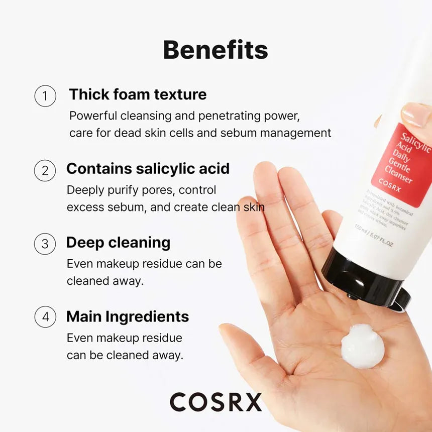 COSRX - Limpiador suave de uso diario con ácido salicílico (150ml)