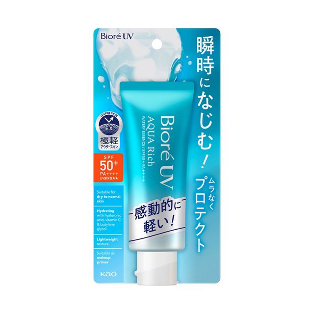 Kao Biore UV Aqua Rich Watery Essence Sunscreen FPS 50+ PA++++ 70gr (Edición Japón 2025) – Protector Solar Hidratante
