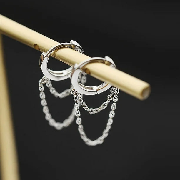 Aros con Cadena (plata 925) [prt-135]