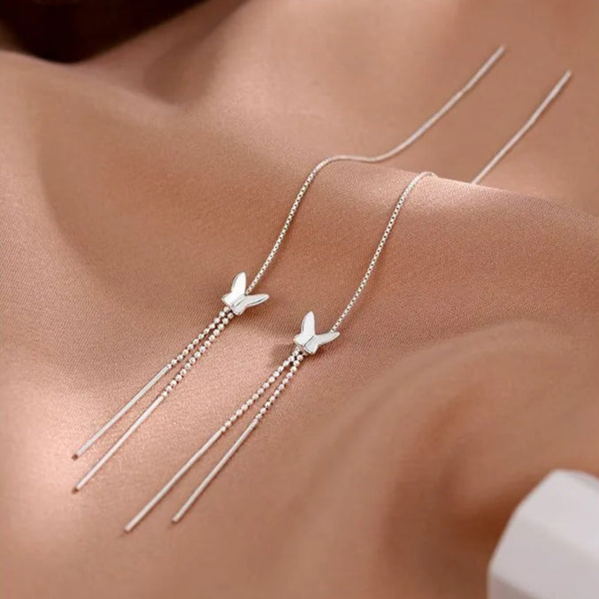 Aretes Mariposa con Colgante (plata 925) [prt-145]