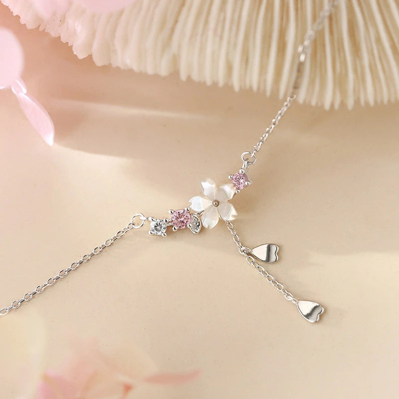 Collar Flor Sakura (plata 925) [prt-134]
