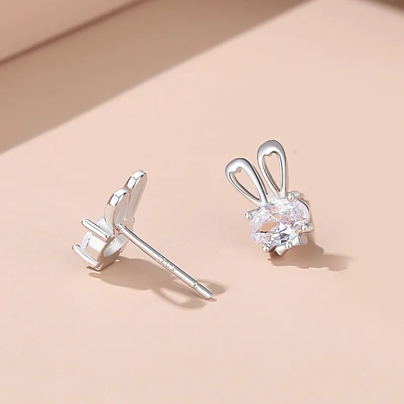 Aretes Conejo Radiante (plata 925) [prt-130]