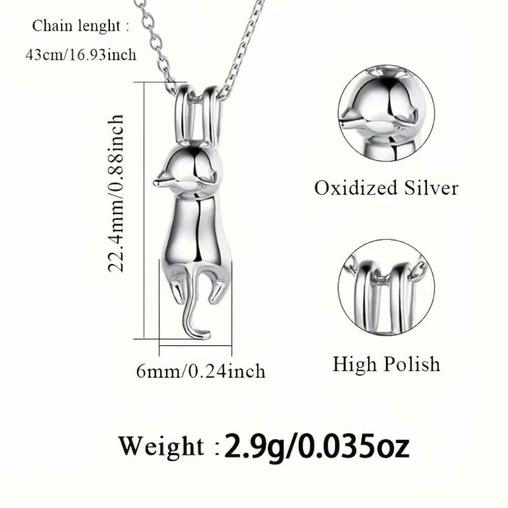 Collar Gatito Estirado (plata 925) [prt-99]