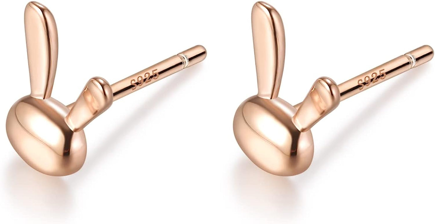 Conejo orejas largas en oro rosa (Plata 925) [prt-15]