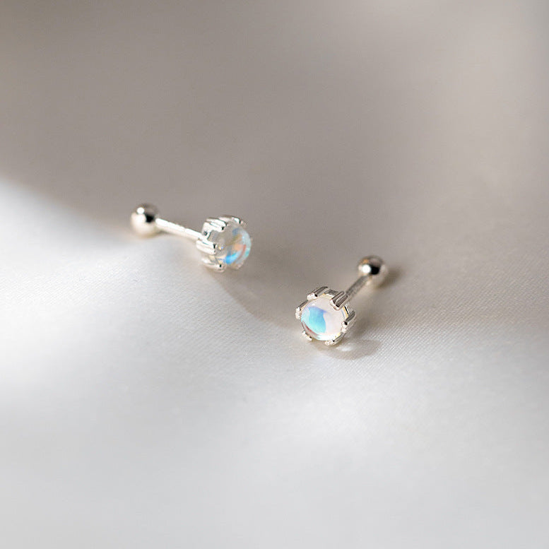 Aretes Piedra de Lunar Doble (plata 925) [prt-110]