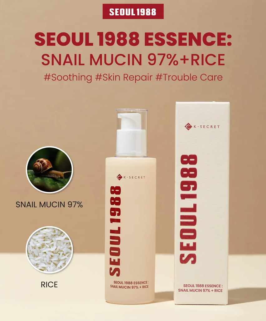 KSECRET - Sérum Facial SEOUL 1988 Essence con Baba de Caracol + Arroz (97%) (100ml)