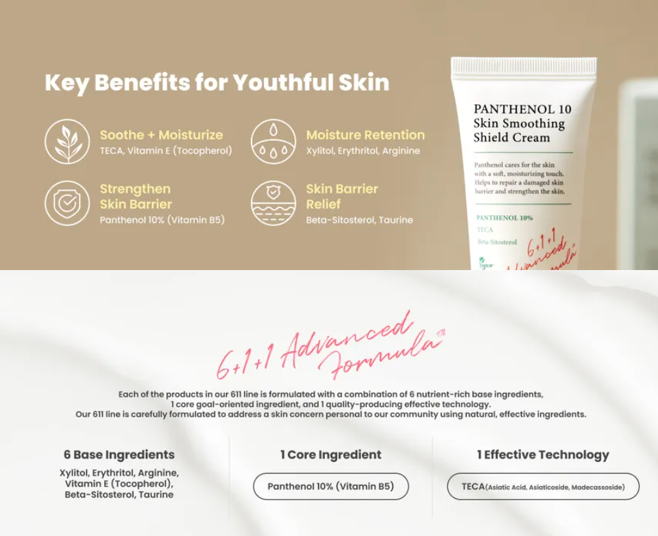AXIS-Y Panthenol 10 Skin Smoothing Shield Cream – Crema con 10% de Pantenol y TECA [prt-251]