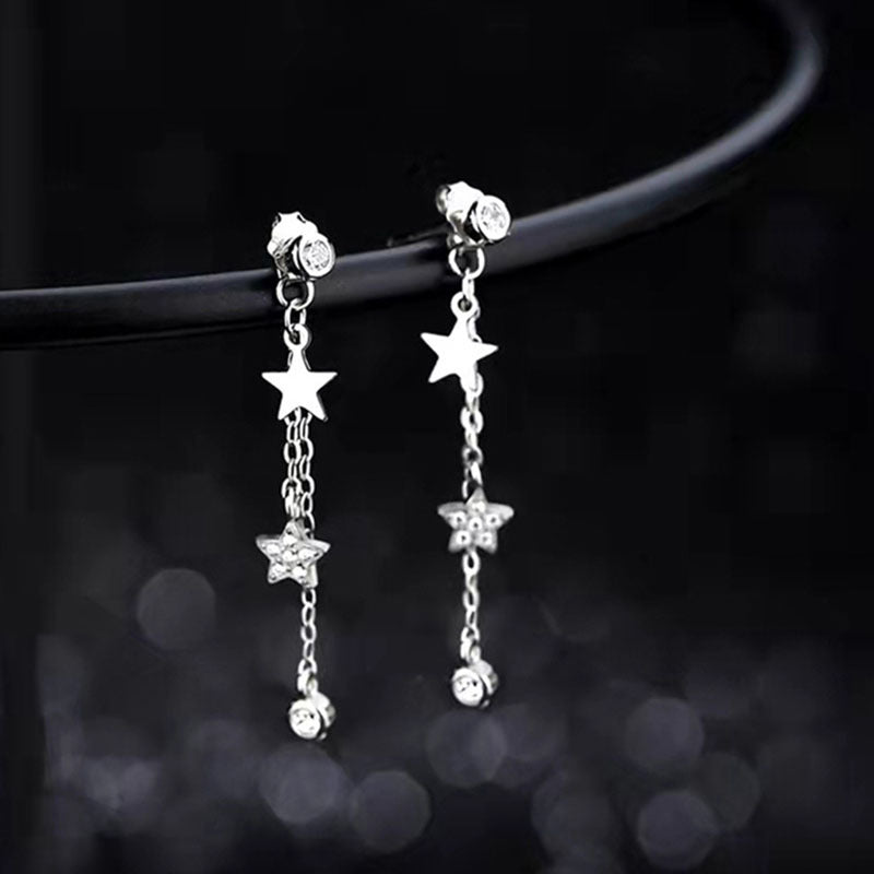 Aretes Estrellas Colgantes (plata 925) [prt-144]