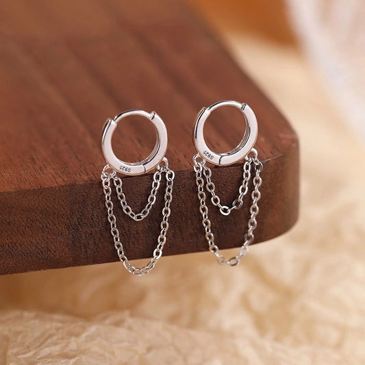 Aros con Cadena (plata 925) [prt-135]