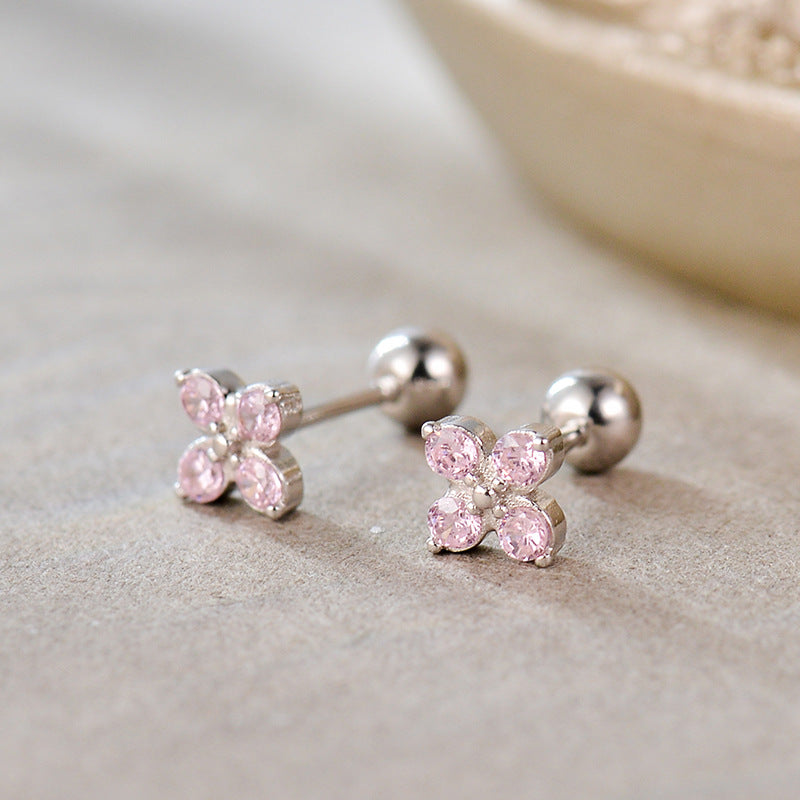 Aretes Flor Aurora (plata 925) [prt-118]