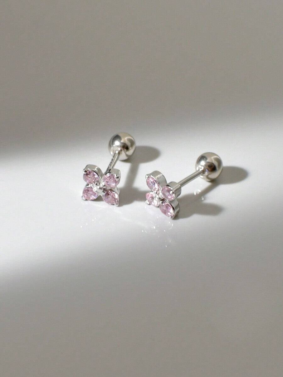 Aretes Flor Aurora (plata 925) [prt-118]