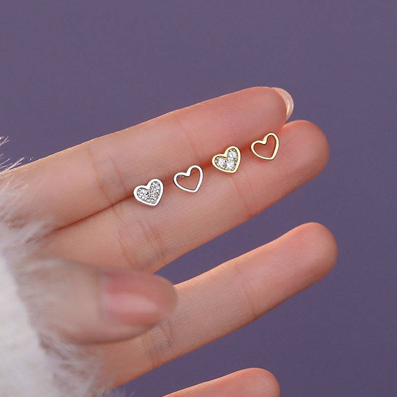 Aretes Glowing Hearts (plata 925) [prt-124]