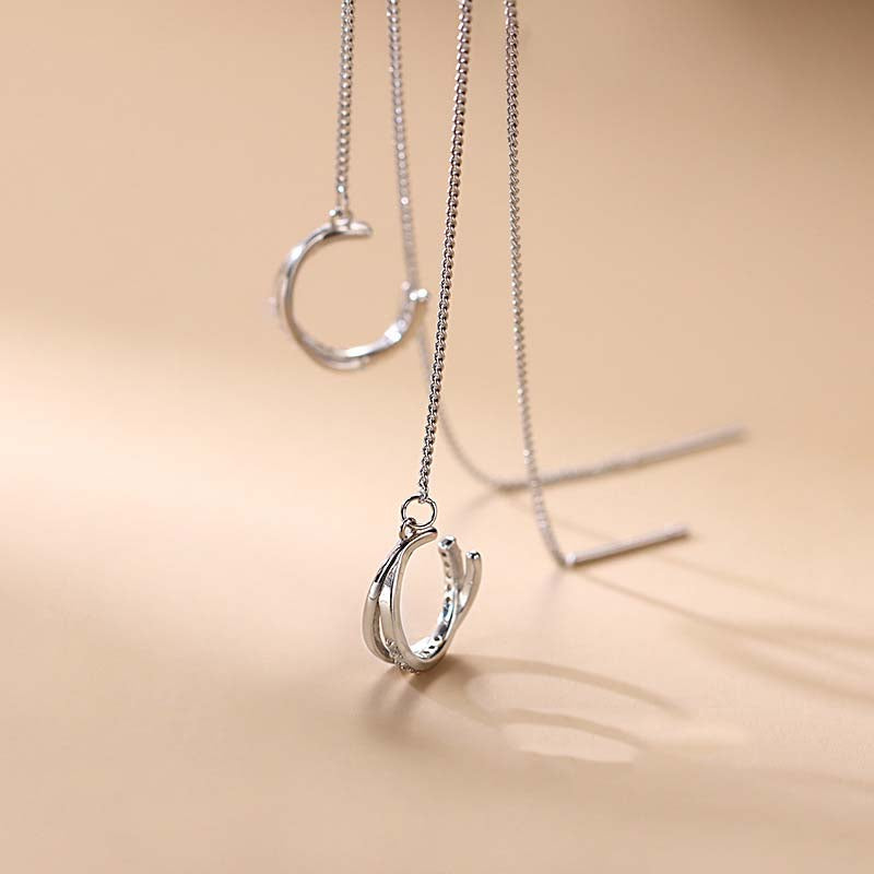 Aretes Hilo Deslizante (plata 925) [prt-138]