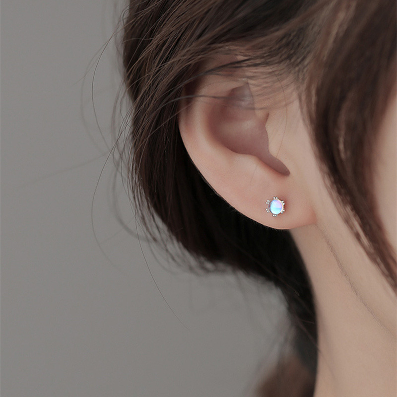 Aretes Piedra de Lunar Doble (plata 925) [prt-110]