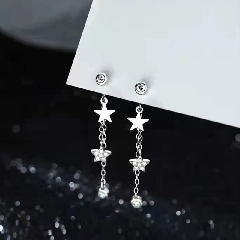 Aretes Estrellas Colgantes (plata 925) [prt-144]