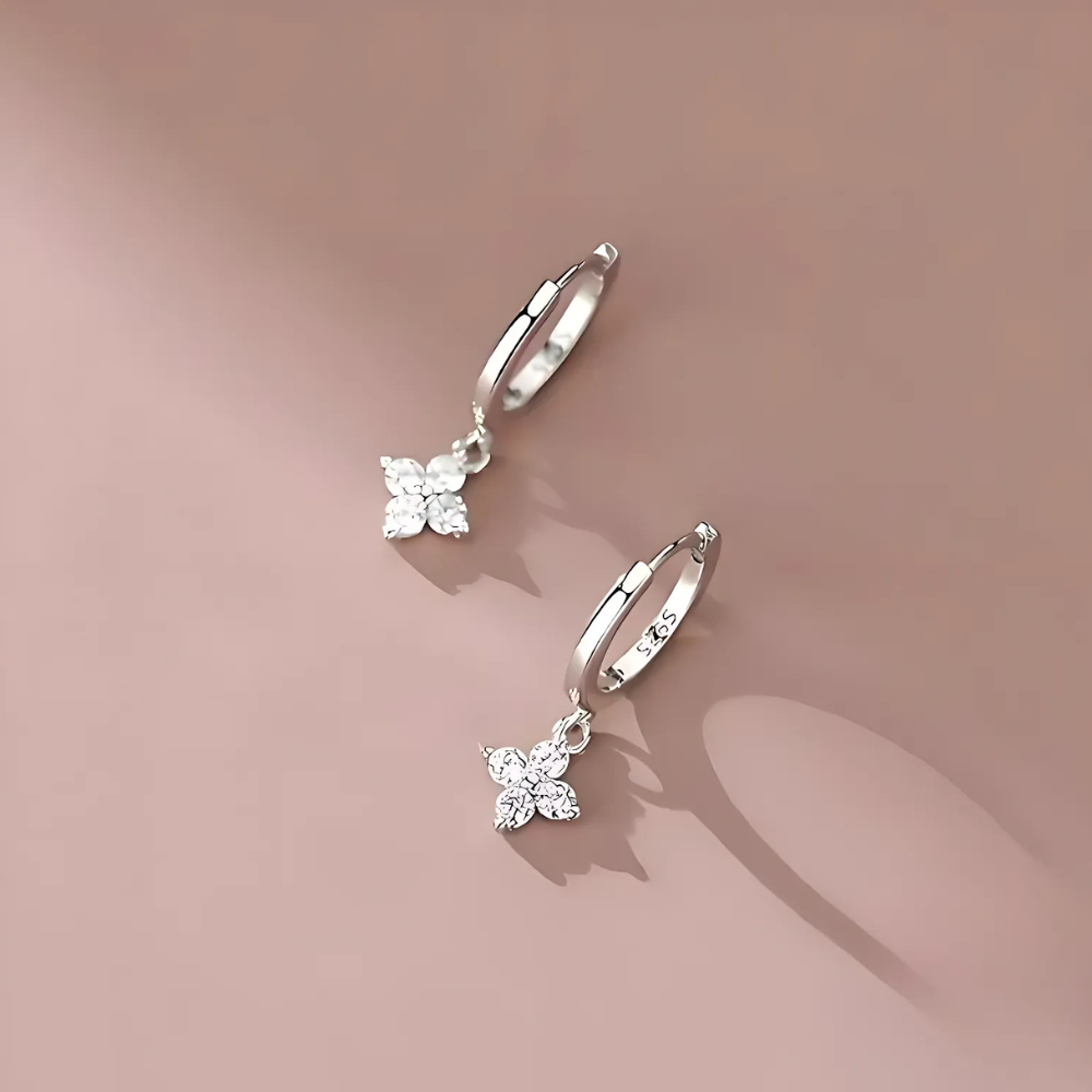 Aretes Trébol de Cuatro Hojas (plata 925) [prt-106]