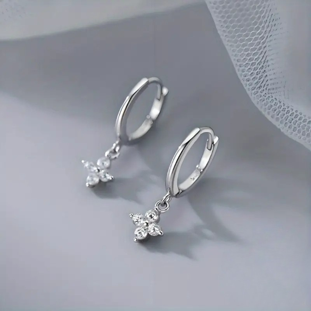 Aretes Trébol de Cuatro Hojas (plata 925) [prt-106]