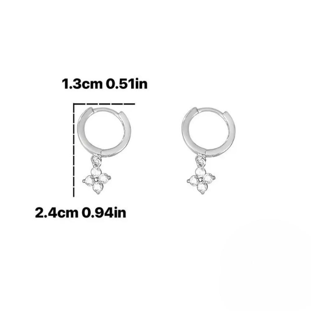Aretes Trébol de Cuatro Hojas (plata 925) [prt-106]