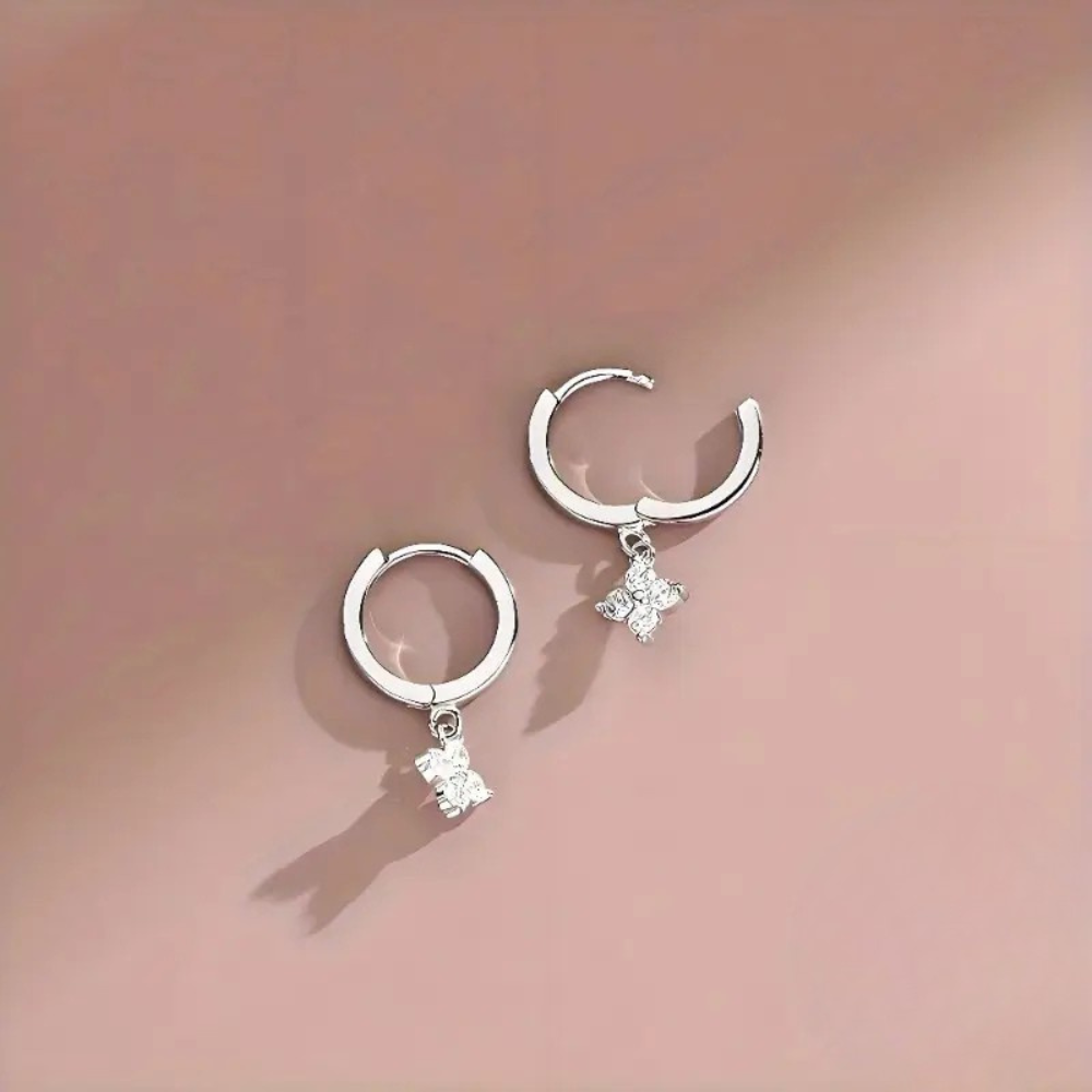 Aretes Trébol de Cuatro Hojas (plata 925) [prt-106]