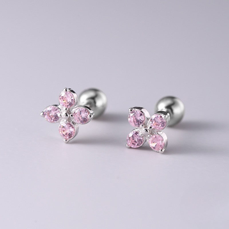 Aretes Flor Aurora (plata 925) [prt-118]