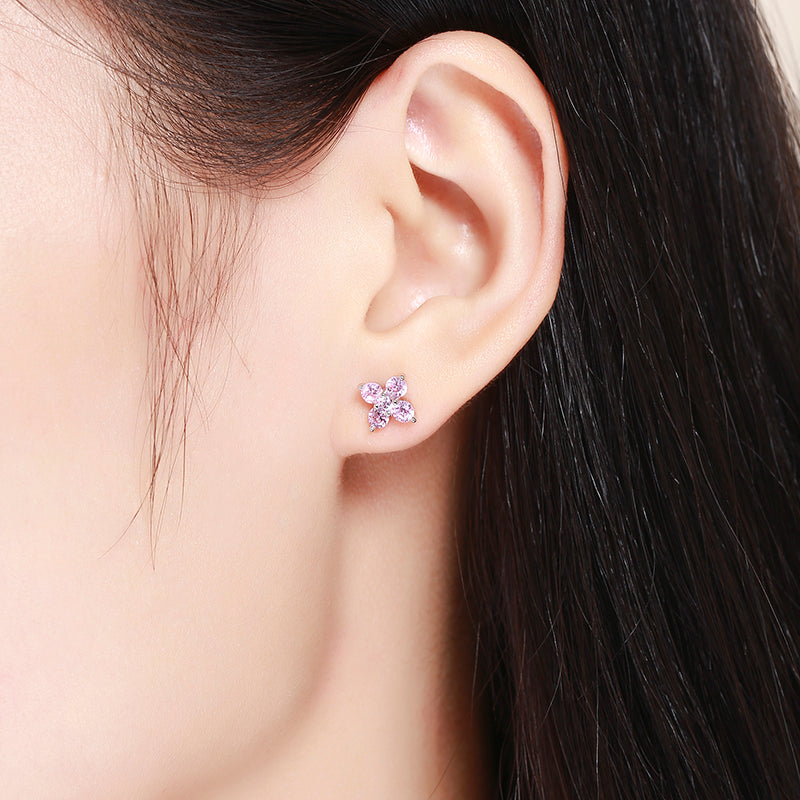 Aretes Flor Aurora (plata 925) [prt-118]