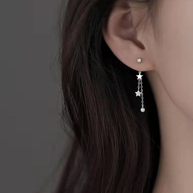 Aretes Estrellas Colgantes (plata 925) [prt-144]