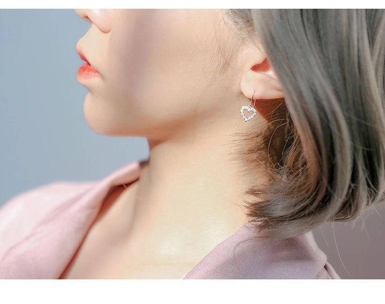 Aretes de Corazón con Pedrería (plata 925) [prt-74]