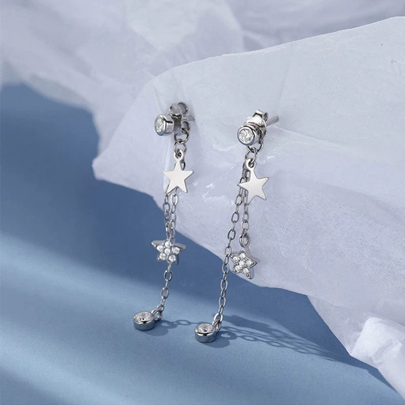 Aretes Estrellas Colgantes (plata 925) [prt-144]
