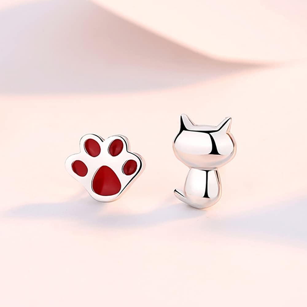 Gatito y huella roja (Plata 925) [prt-27]