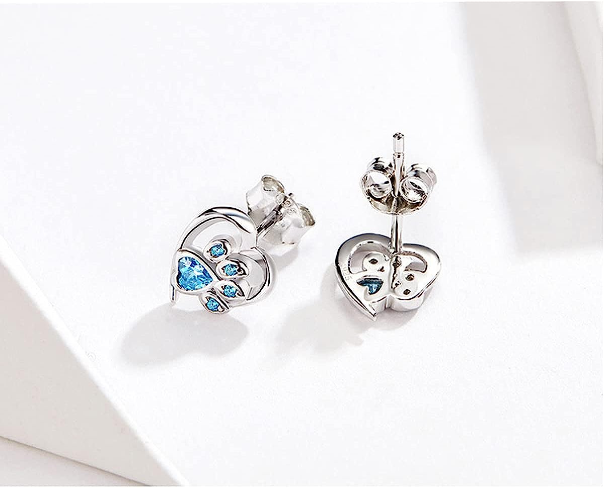 Huellita azul en corazón (Plata 925) [prt-8]