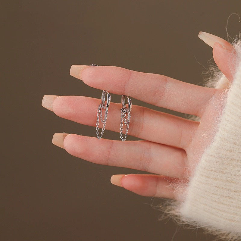 Aros con Cadena (plata 925) [prt-135]