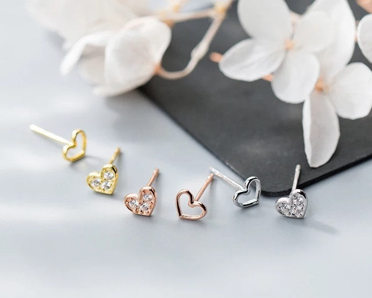 Aretes Glowing Hearts (plata 925) [prt-124]