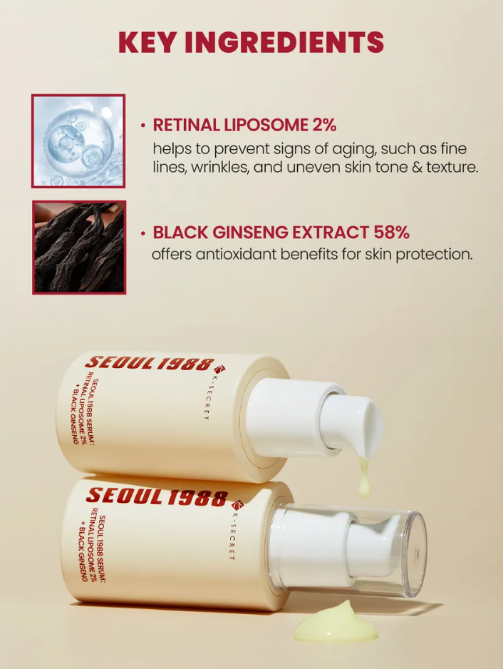 KSECRET - SEOUL 1988 Serum Facial – Retinal Liposome 2% + Ginseng Negro (30ml) [prt-195]