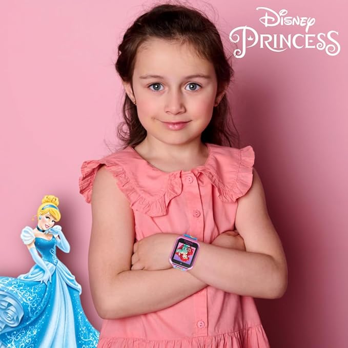 Disney Princess – Reloj Inteligente para Niñas con Pantalla Táctil, Cámara Selfie, Juegos y Podómetro