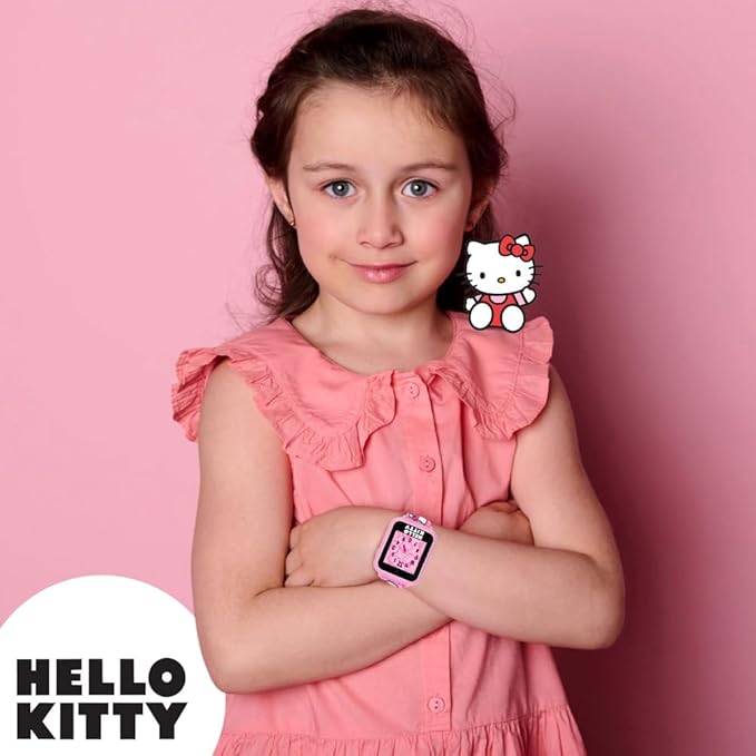 Hello Kitty – Reloj Inteligente para Niñas con Pantalla Táctil, Cámara, Juegos, Podómetro