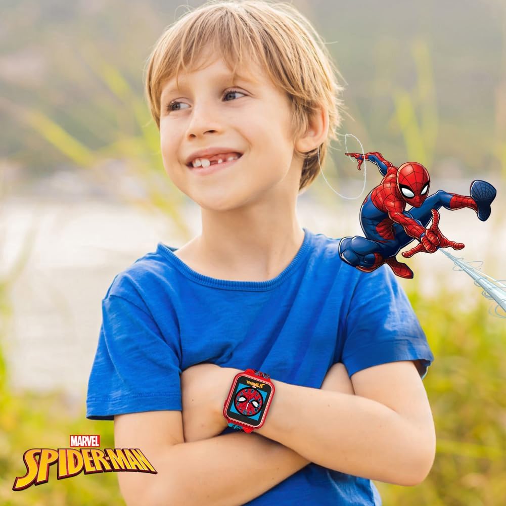 Marvel Spiderman – Reloj Inteligente para Niños con Pantalla Táctil, Cámara y Juegos