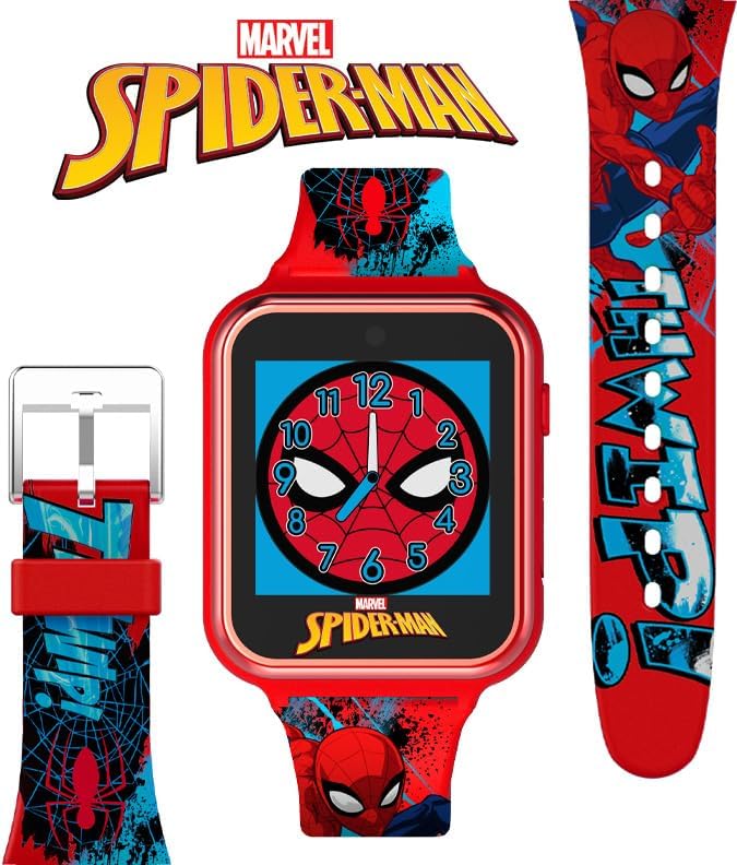 Marvel Spiderman – Reloj Inteligente para Niños con Pantalla Táctil, Cámara y Juegos