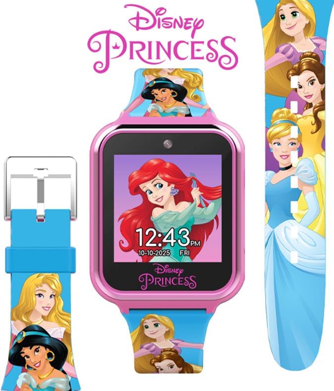 Disney Princess – Reloj Inteligente para Niñas con Pantalla Táctil, Cámara Selfie, Juegos y Podómetro