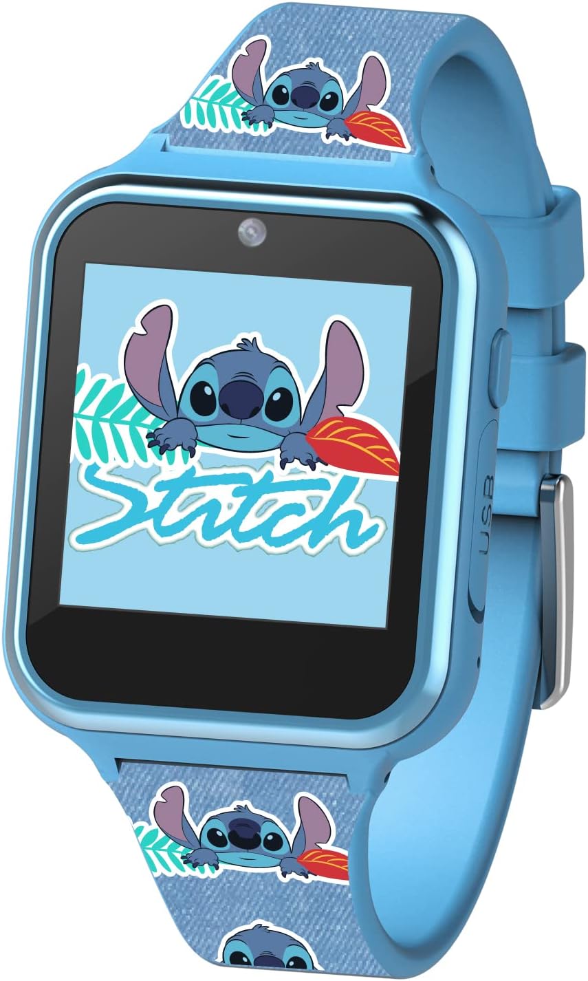 Disney Stitch – Reloj Inteligente para Niños con Pantalla Táctil, Cámara, Juegos, Podómetro y 10 Carátulas