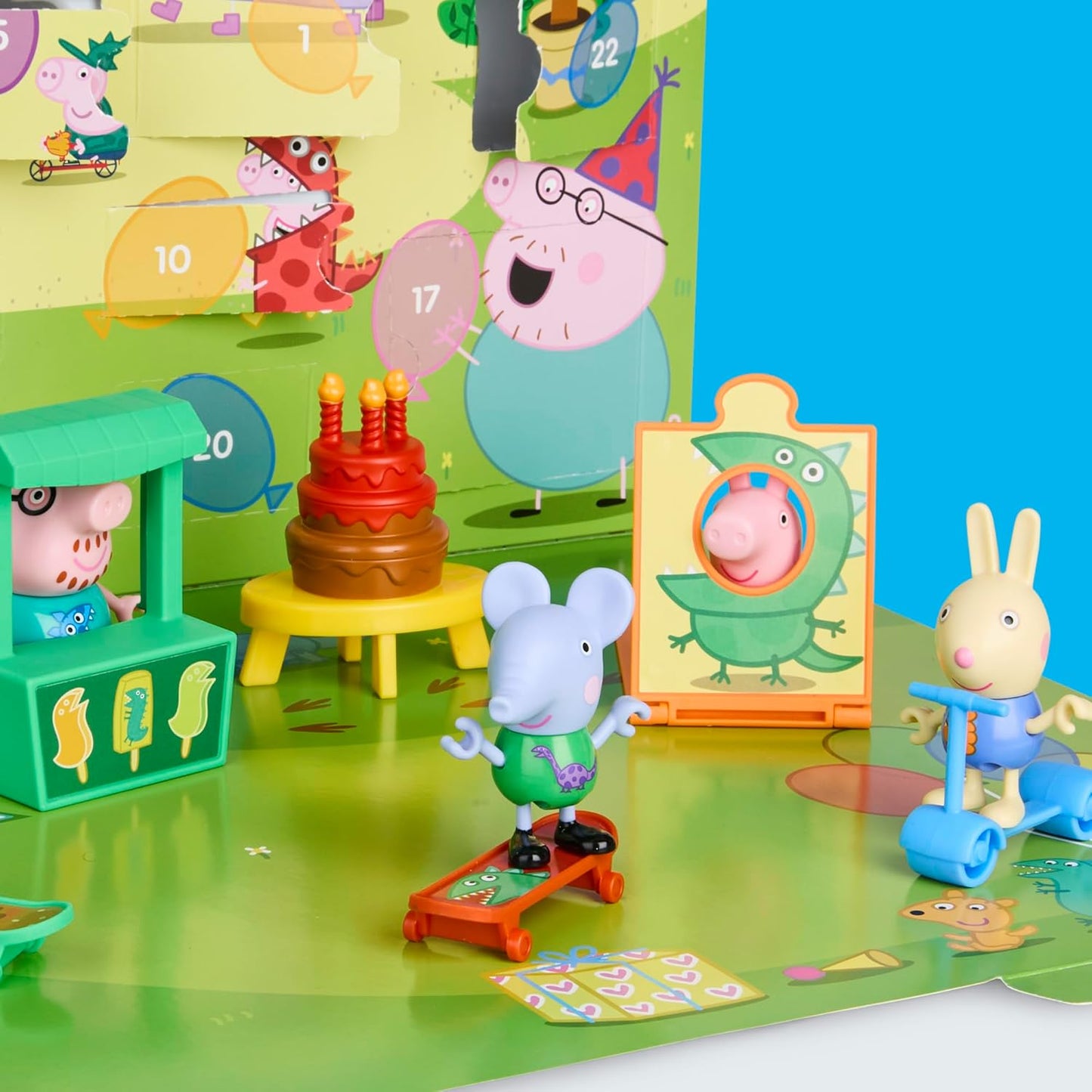 Hasbro - Peppa Pig Calendario de Adviento (George’s Party) con 24 Sorpresas, Figuras y Accesorios (Desde 3 años)