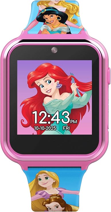 Disney Princess – Reloj Inteligente para Niñas con Pantalla Táctil, Cámara Selfie, Juegos y Podómetro