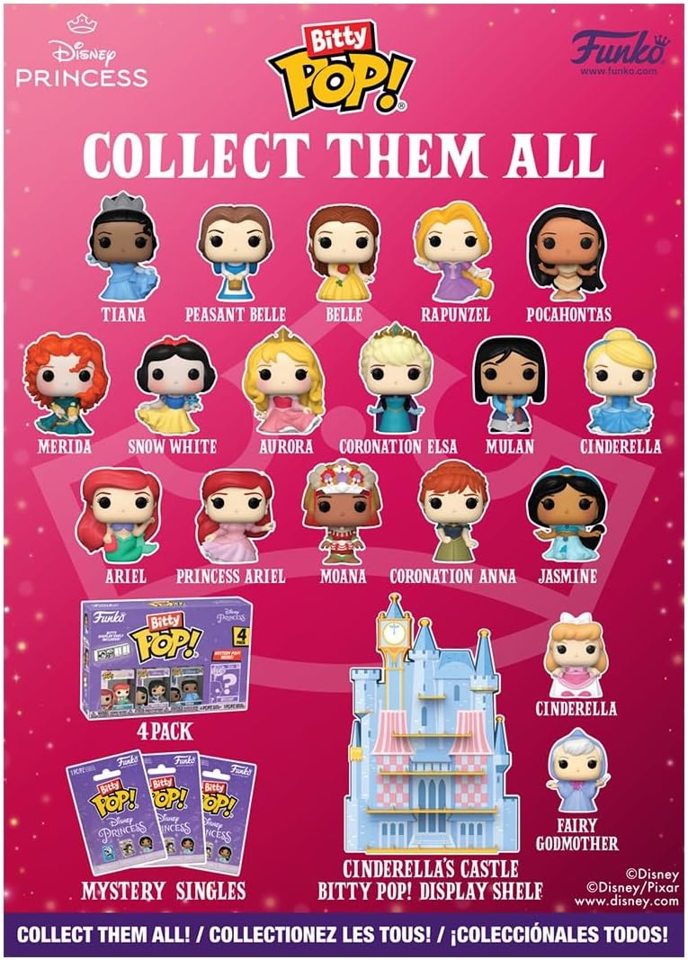 Funko Pop! Princesas Disney – Calendario de adviento (cuenta regresiva), 24 mini figuras de vinilo Bitty Pop!